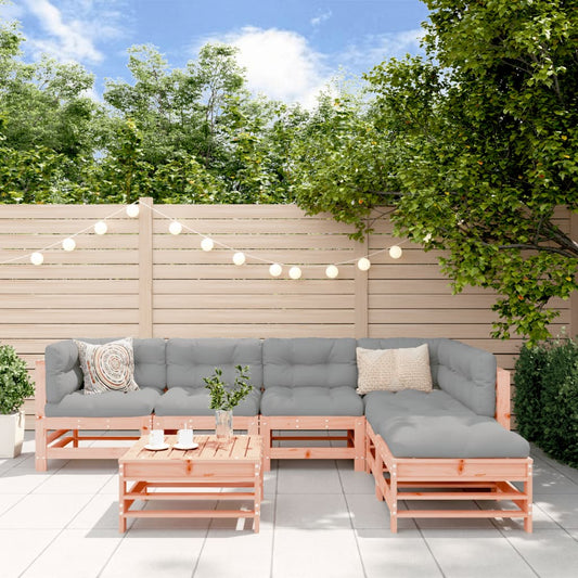 7-tlg. Garten-Lounge-Set mit Kissen Massivholz Douglasie