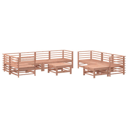 10-tlg. Garten-Lounge-Set mit Kissen Massivholz Douglasie