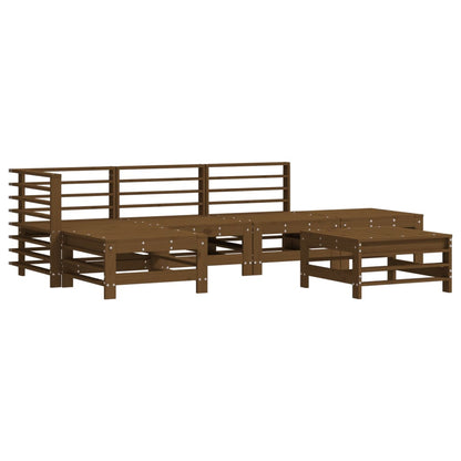 6-tlg. Garten-Lounge-Set Honigbraun Massivholz Kiefer