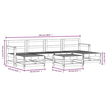 7-tlg. Garten-Lounge-Set Honigbraun Massivholz Kiefer