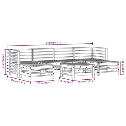 7-tlg. Garten-Lounge-Set Massivholz Douglasie