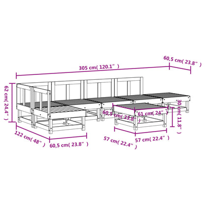 7-tlg. Garten-Lounge-Set Kiefernholz Imprägniert