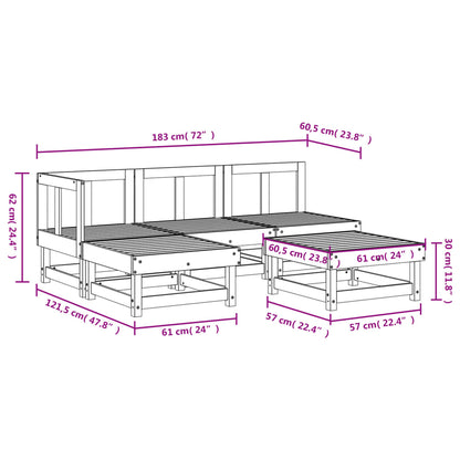 5-tlg. Garten-Lounge-Set Kiefernholz Imprägniert