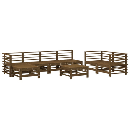 8-tlg. Garten-Lounge-Set Honigbraun Massivholz Kiefer