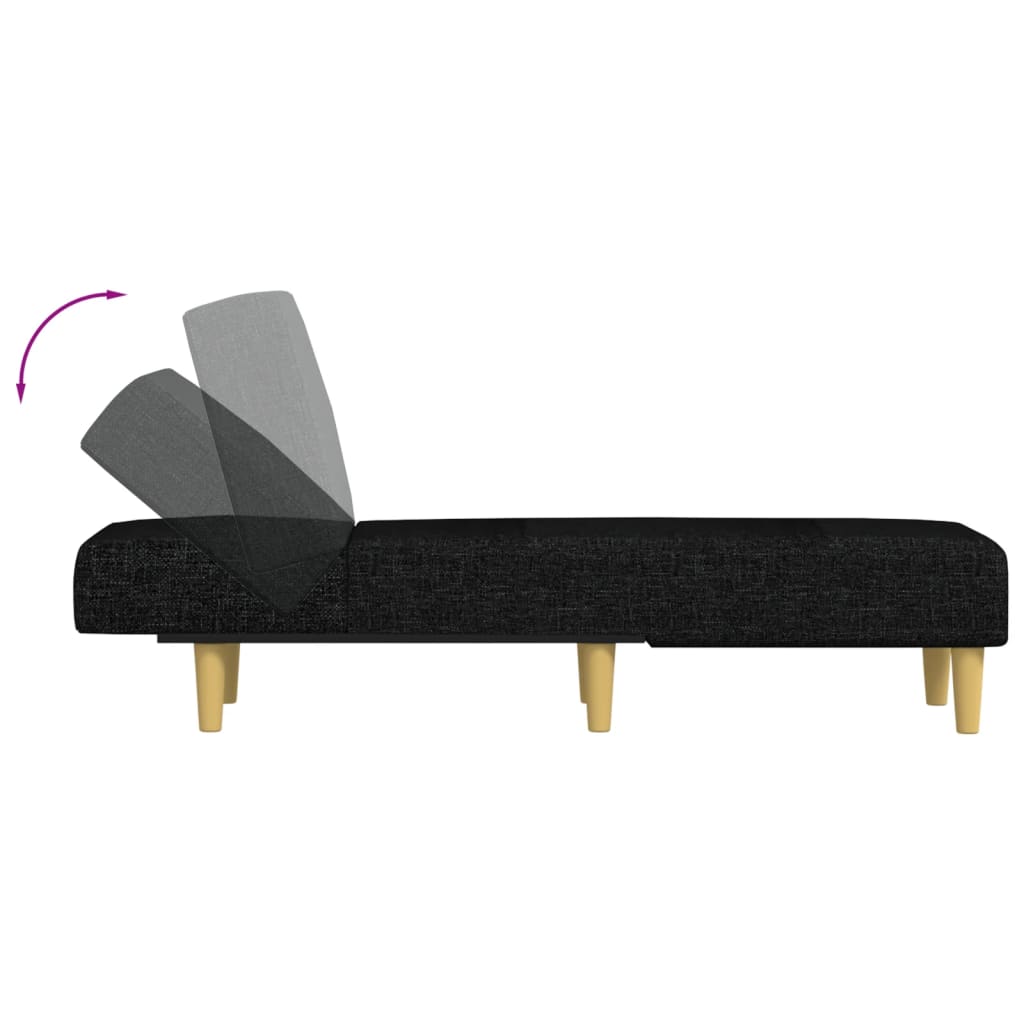 Chaiselongue Schwarz Stoff