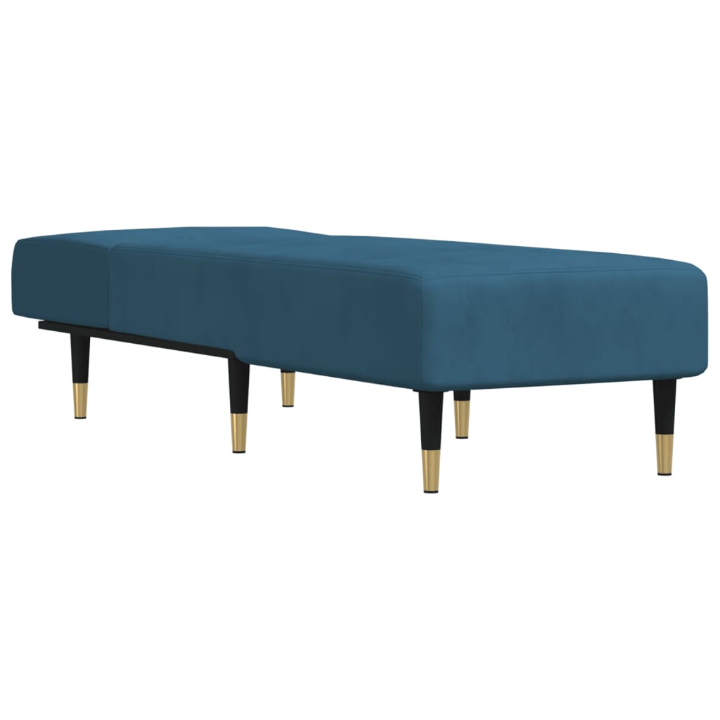 Chaiselongue Blau Samt