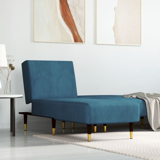 Chaiselongue Blau Samt