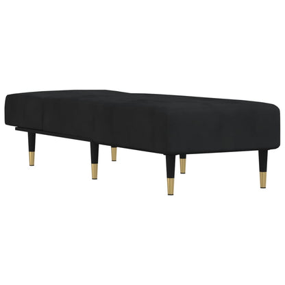 Chaiselongue Schwarz Samt