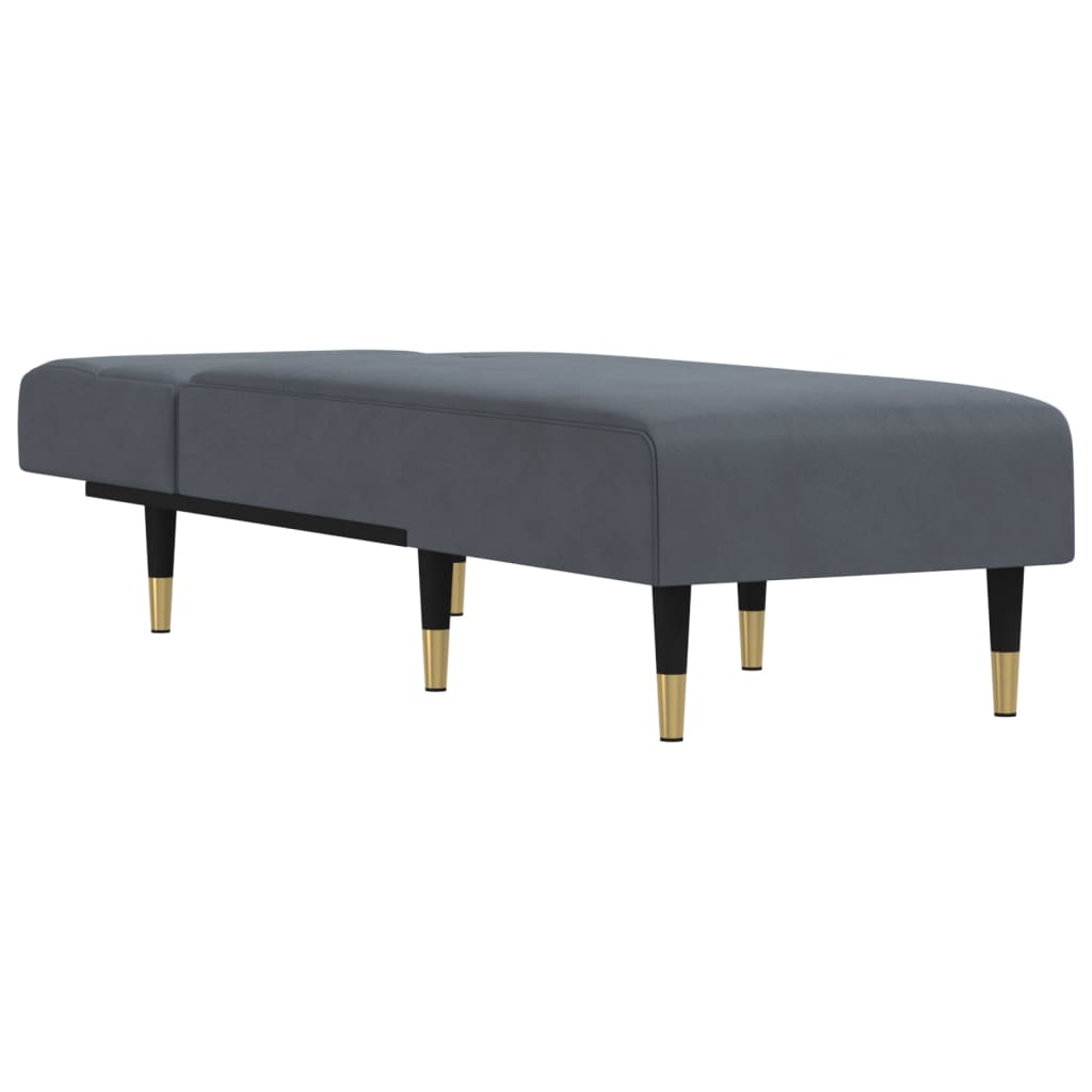 Chaiselongue Dunkelgrau Samt