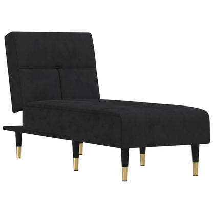 Chaiselongue Schwarz Samt