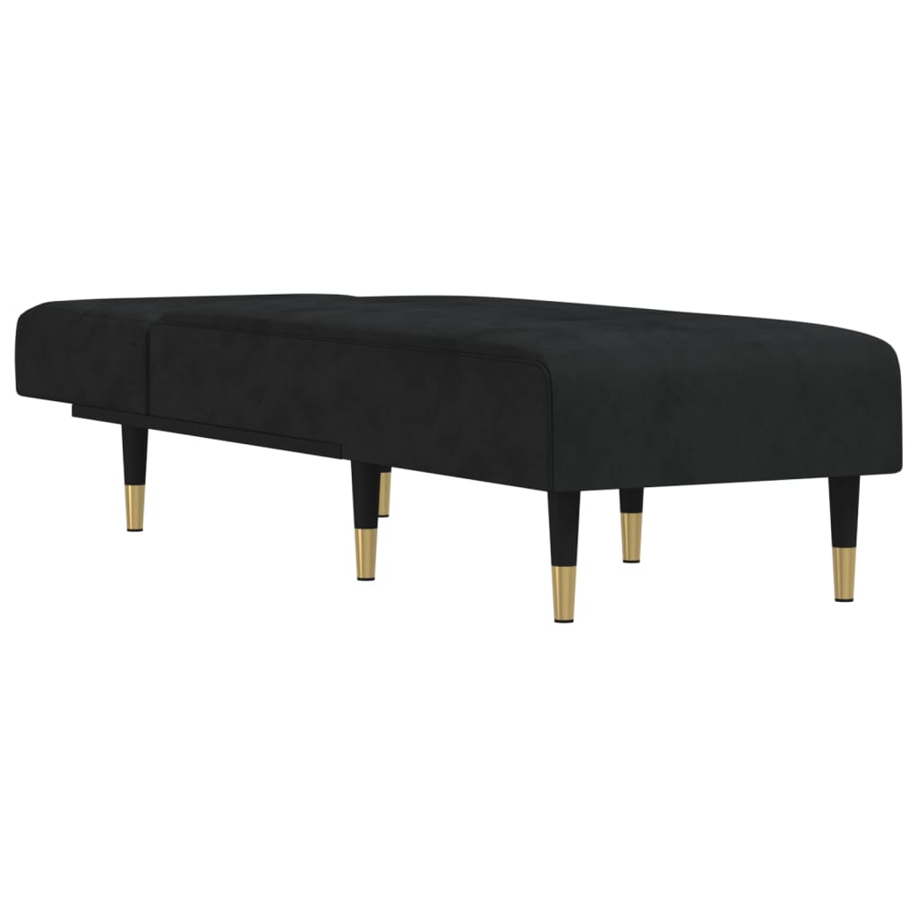 Chaiselongue Schwarz Samt