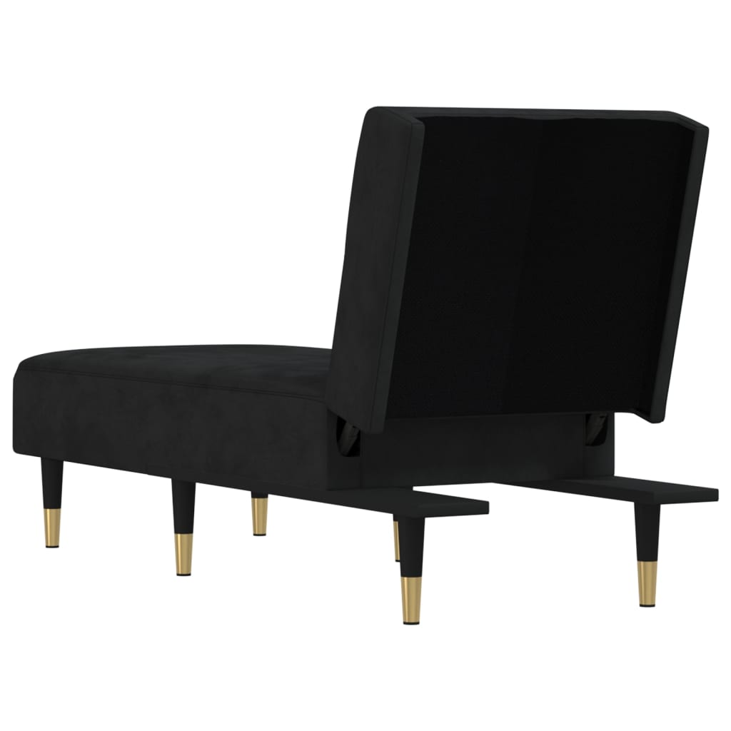 Chaiselongue Schwarz Samt