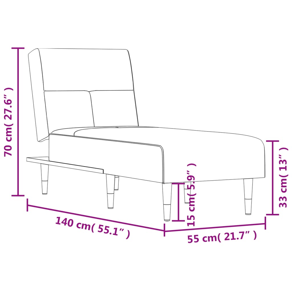 Chaiselongue Schwarz Samt