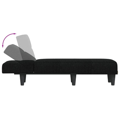 Chaiselongue Schwarz Stoff