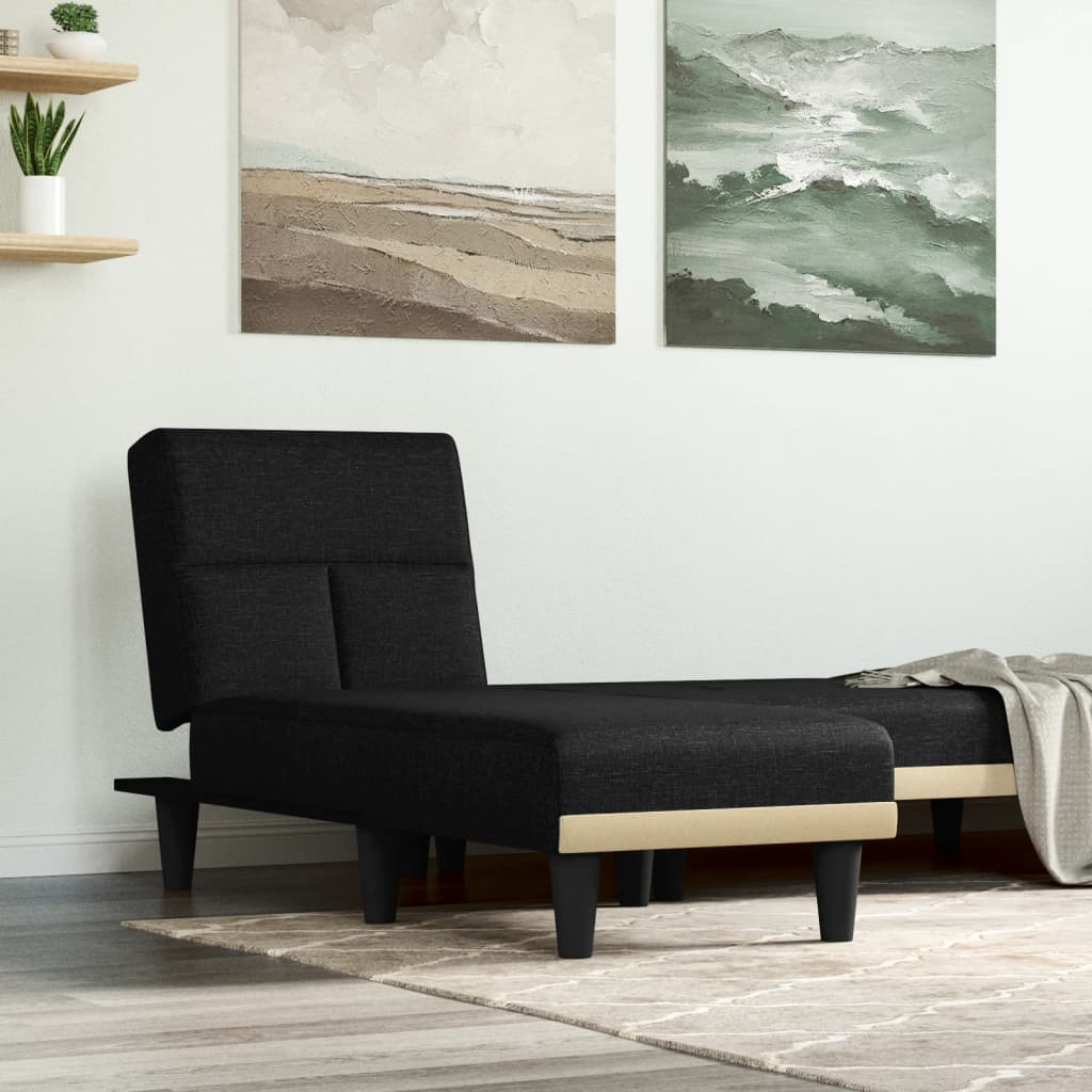 Chaiselongue Schwarz Stoff