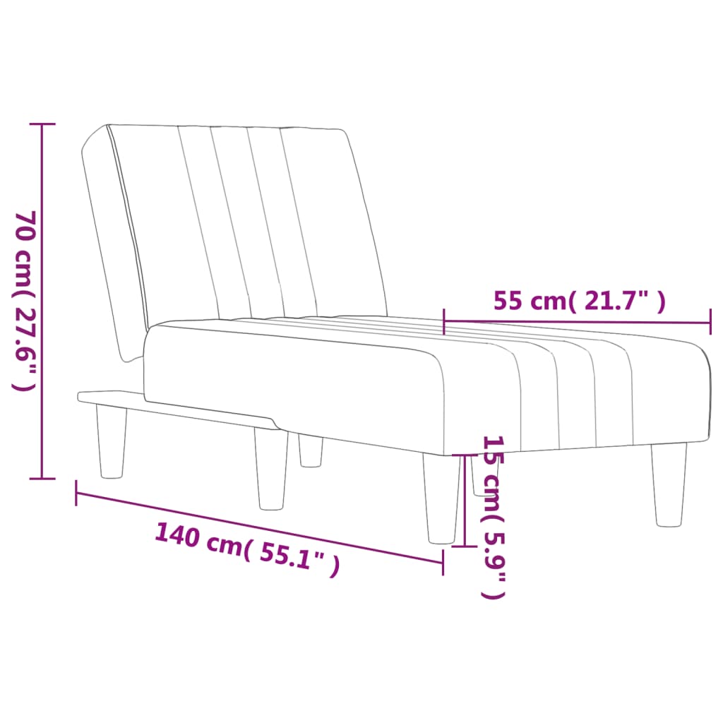 Chaiselongue Schwarz Stoff