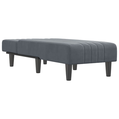 Chaiselongue Dunkelgrau Samt