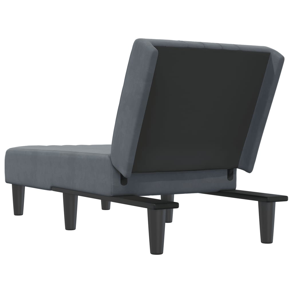 Chaiselongue Dunkelgrau Samt