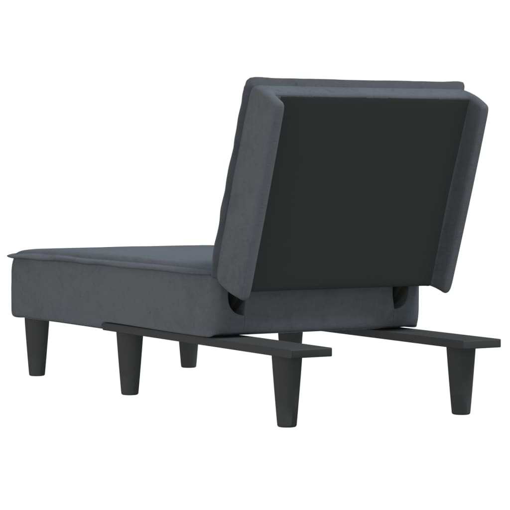 Chaiselongue Dunkelgrau Samt