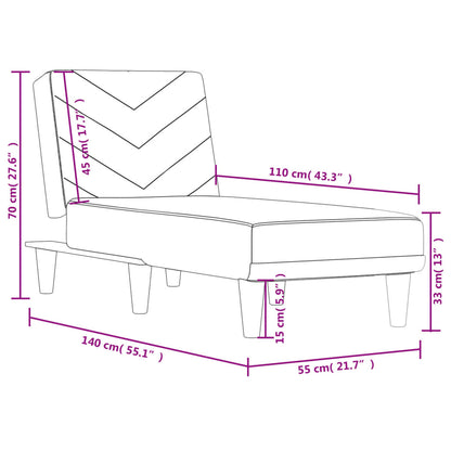 Chaiselongue Hellgrau Stoff