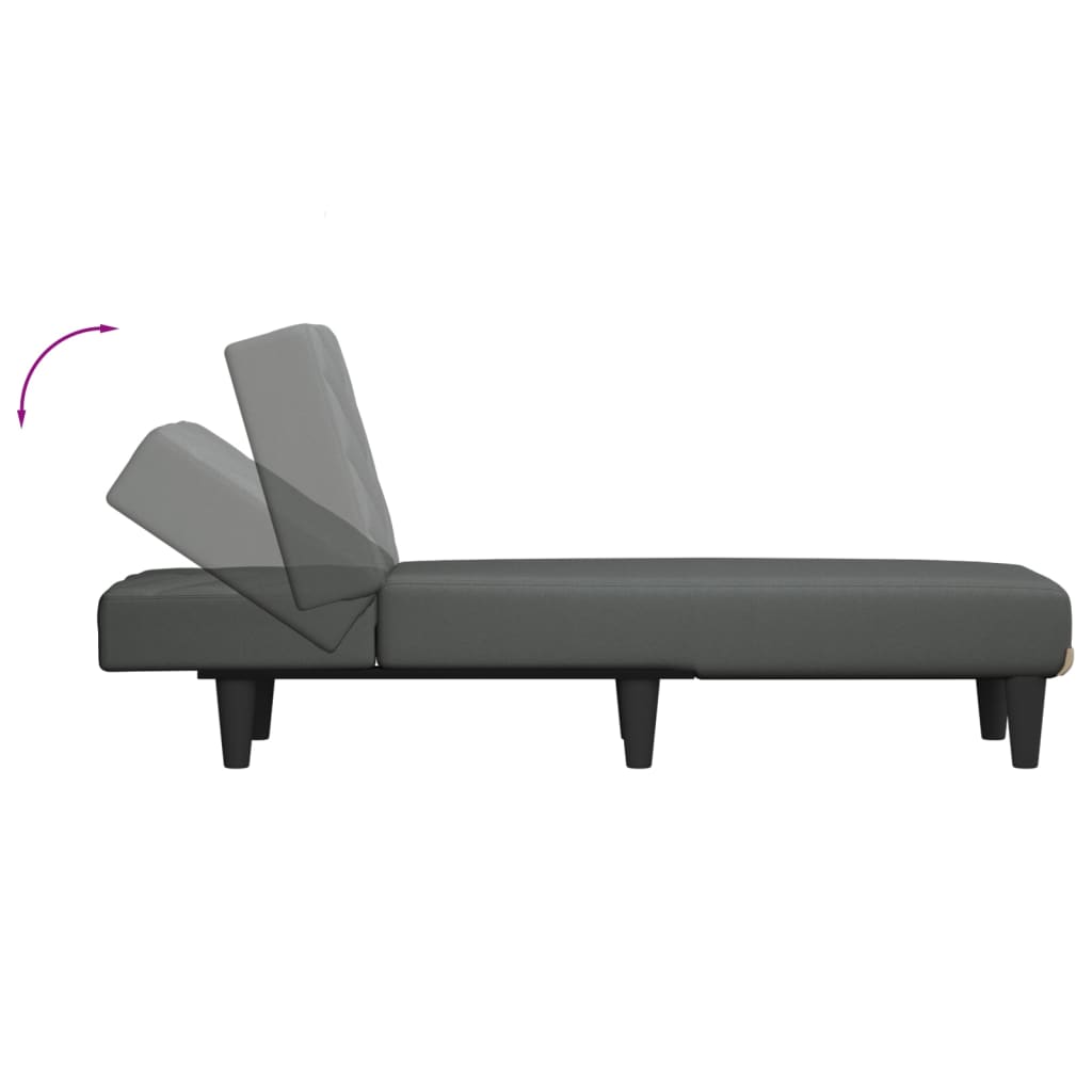 Chaiselongue Dunkelgrau Stoff