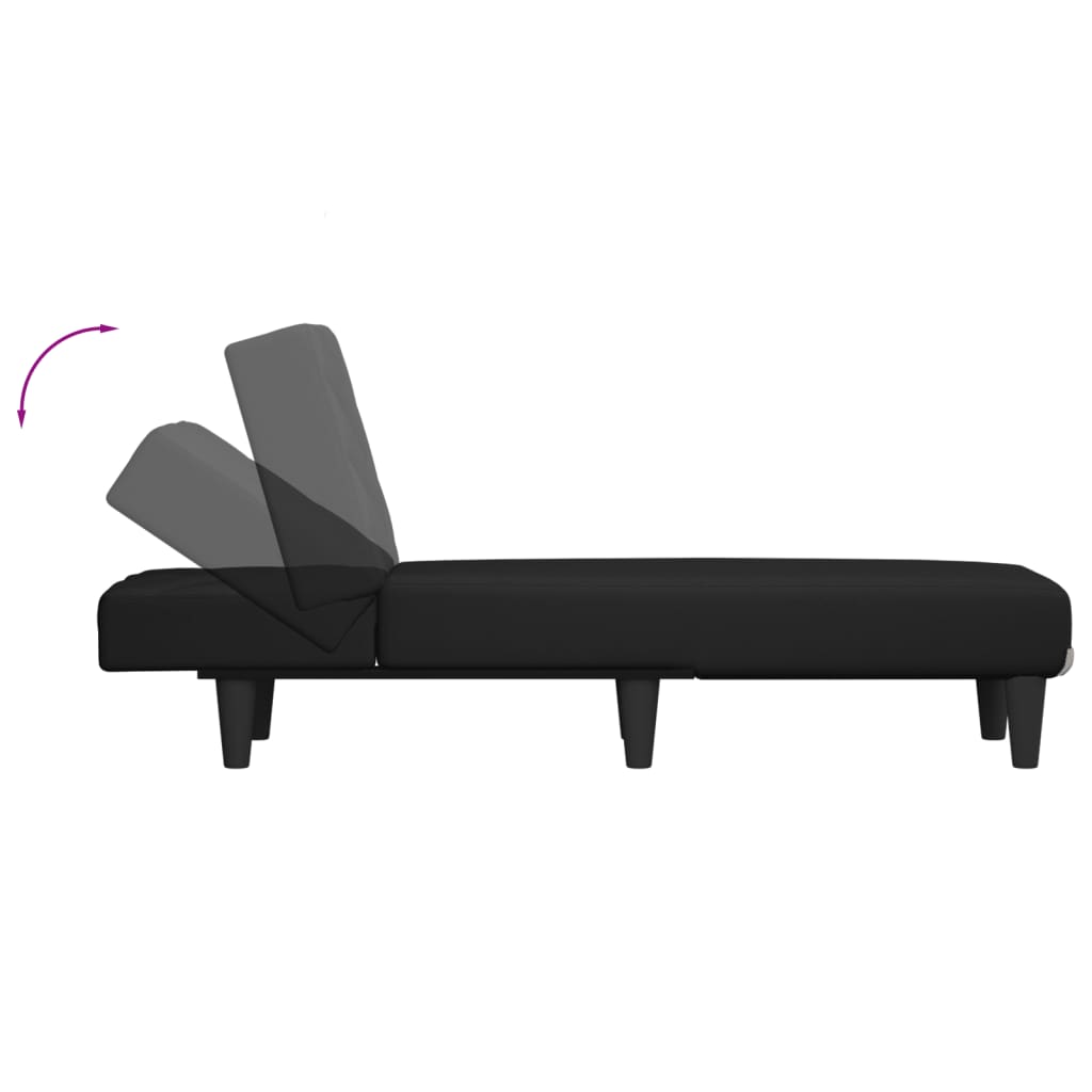 Chaiselongue Schwarz Stoff