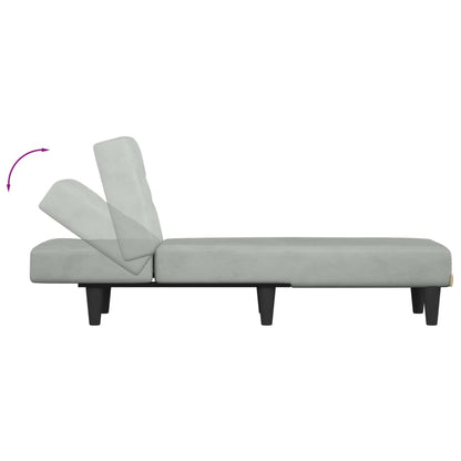 Chaiselongue Hellgrau Samt