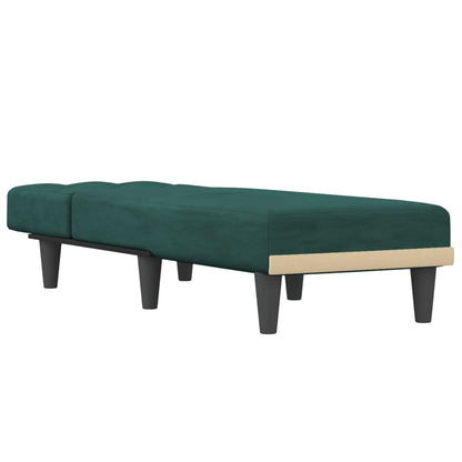 Chaiselongue Dunkelgrün Samt