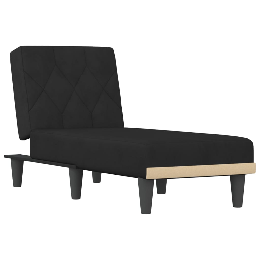 Chaiselongue Schwarz Samt