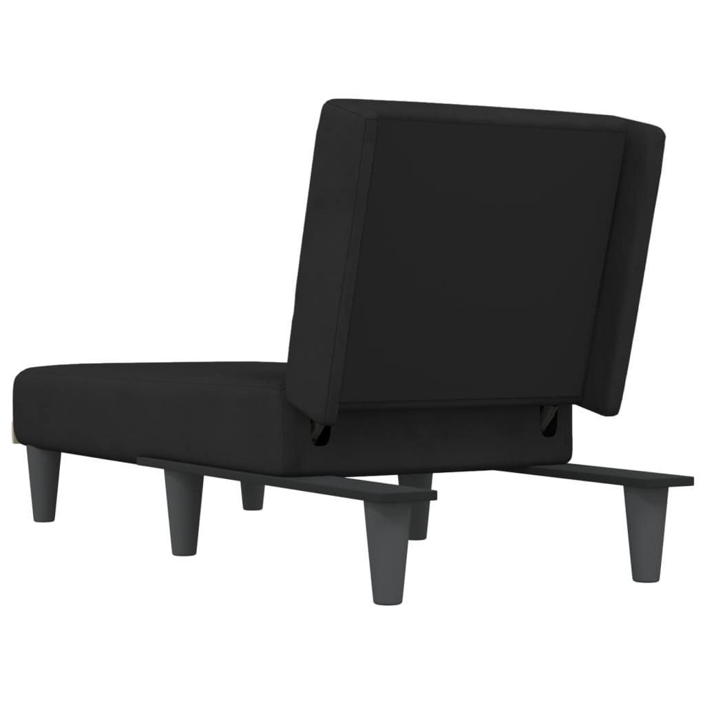 Chaiselongue Schwarz Samt