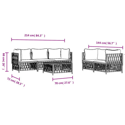 6-tlg. Garten-Lounge-Set mit Kissen Anthrazit Stahl