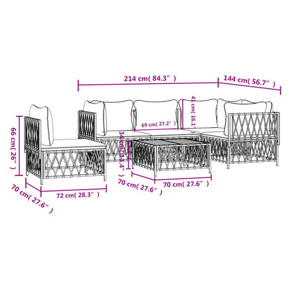 6-tlg. Garten-Lounge-Set mit Kissen Anthrazit Stahl