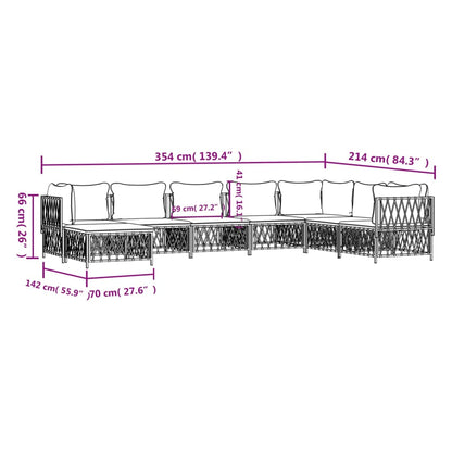 8-tlg. Garten-Lounge-Set mit Kissen Anthrazit Stahl