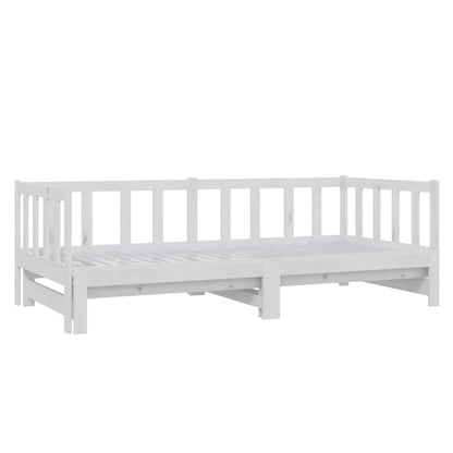 Daybed extendable white 2x(90x200) cm solid pine wood