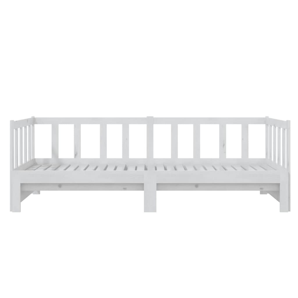 Daybed extendable white 2x(90x200) cm solid pine wood