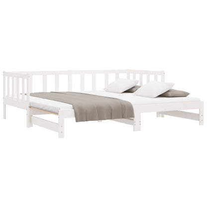 Daybed extendable white 2x(90x200) cm solid pine wood