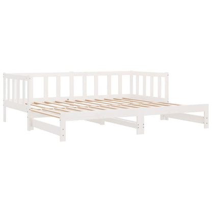 Daybed extendable white 2x(90x200) cm solid pine wood