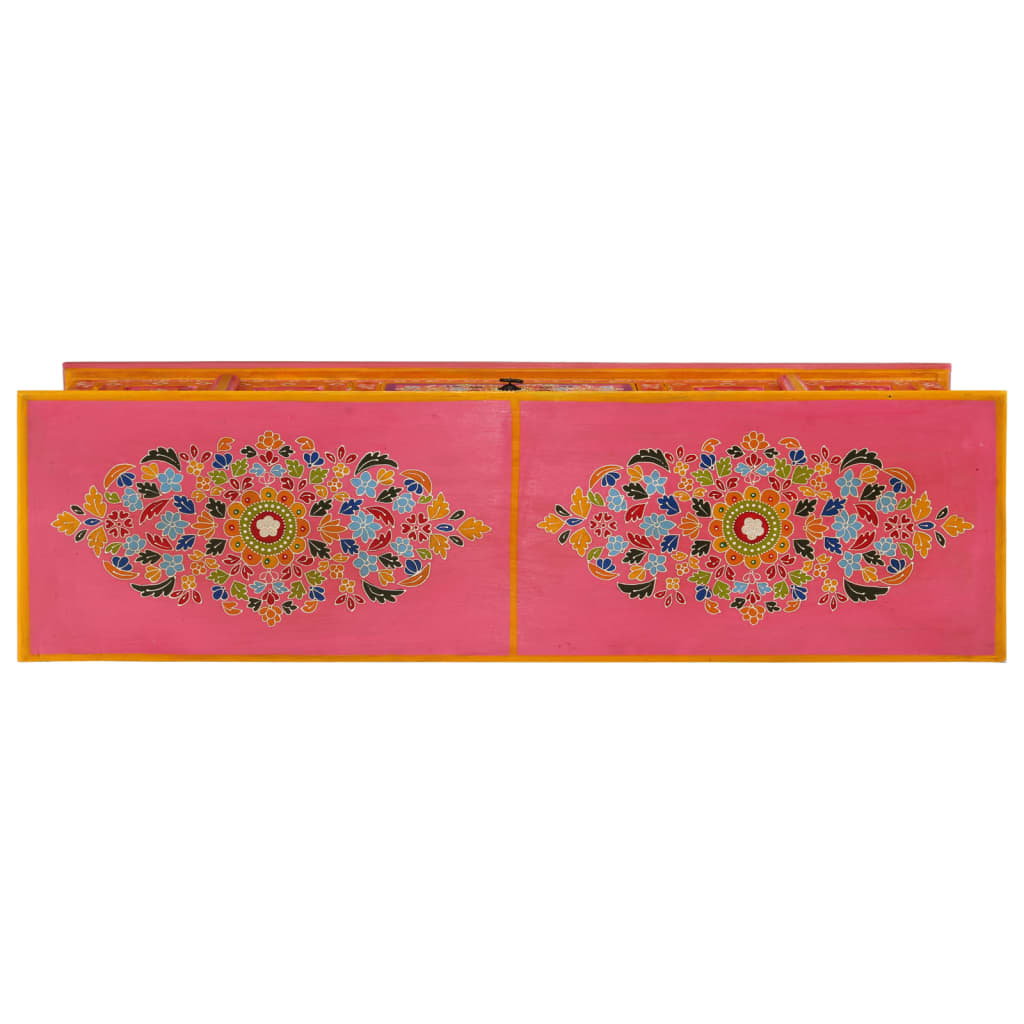 TV cabinet pink 110x30x40 cm solid mango wood