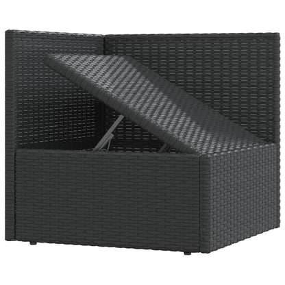 6-tlg. Garten-Lounge-Set mit Kissen Schwarz Poly Rattan