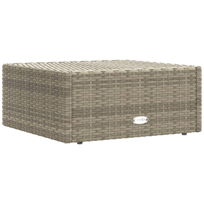 7-tlg. Garten-Lounge-Set mit Kissen Grau Poly Rattan