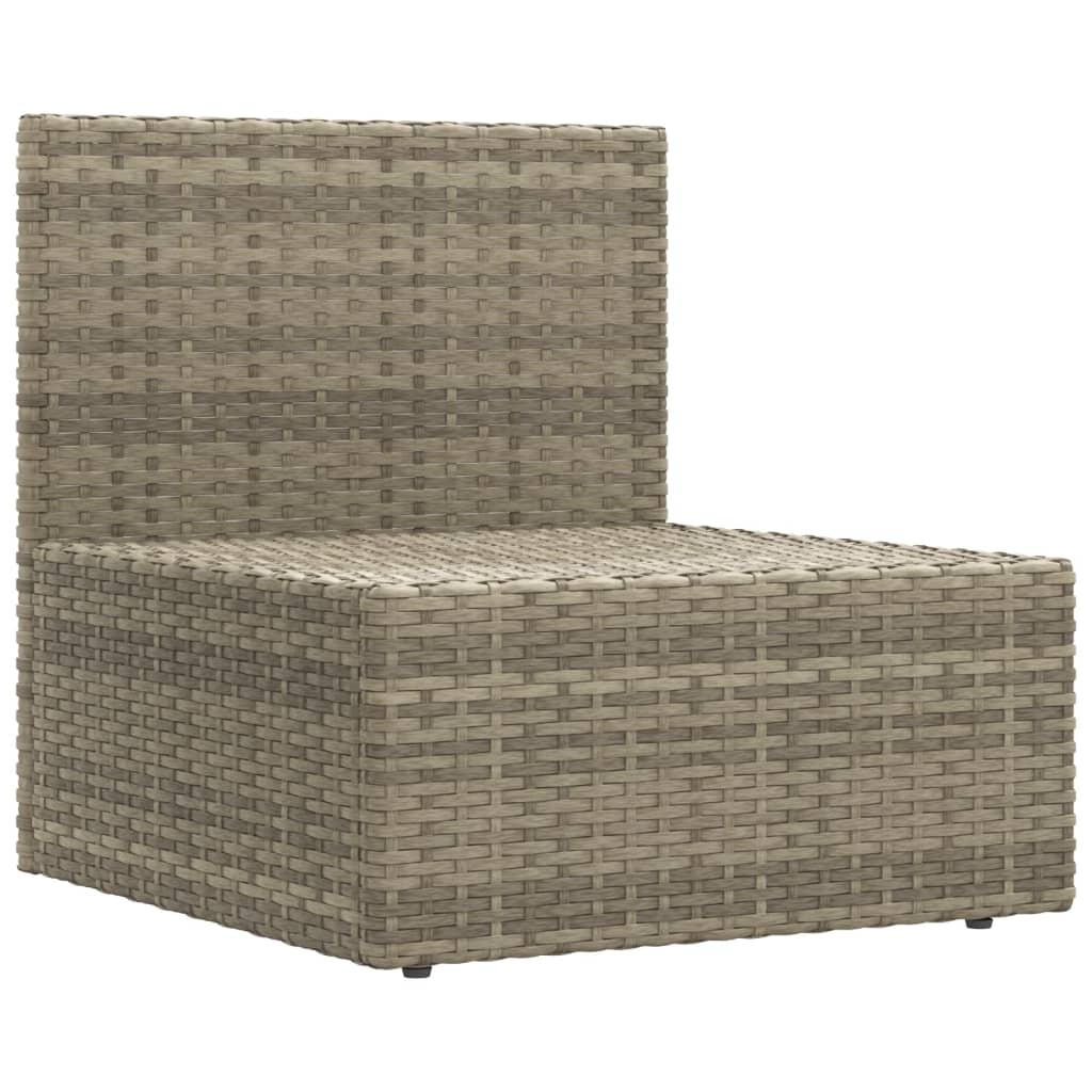 4-tlg. Garten-Lounge-Set mit Kissen Grau Poly Rattan