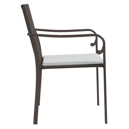 Gartenstühle mit Kissen 6 Stk. Braun 56x59x84 cm Poly Rattan