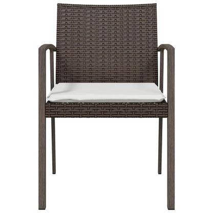 Gartenstühle mit Kissen 6 Stk. Braun 56,5x57x83 cm Poly Rattan