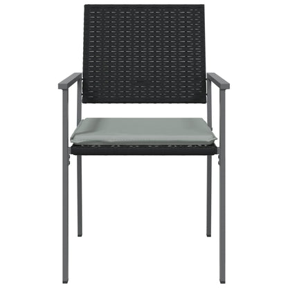 Gartenstühle mit Kissen 4 Stk. Schwarz 54x62,5x89cm Poly Rattan