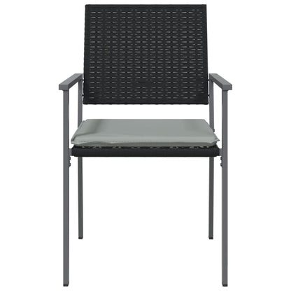 Gartenstühle mit Kissen 6 Stk. Schwarz 54x62,5x89cm Poly Rattan