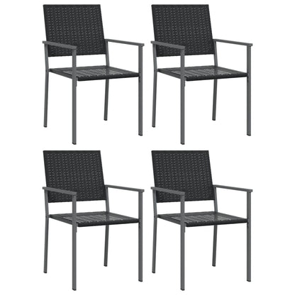 Gartenstühle 4 Stk. Schwarz 54x62,5x89 cm Poly Rattan