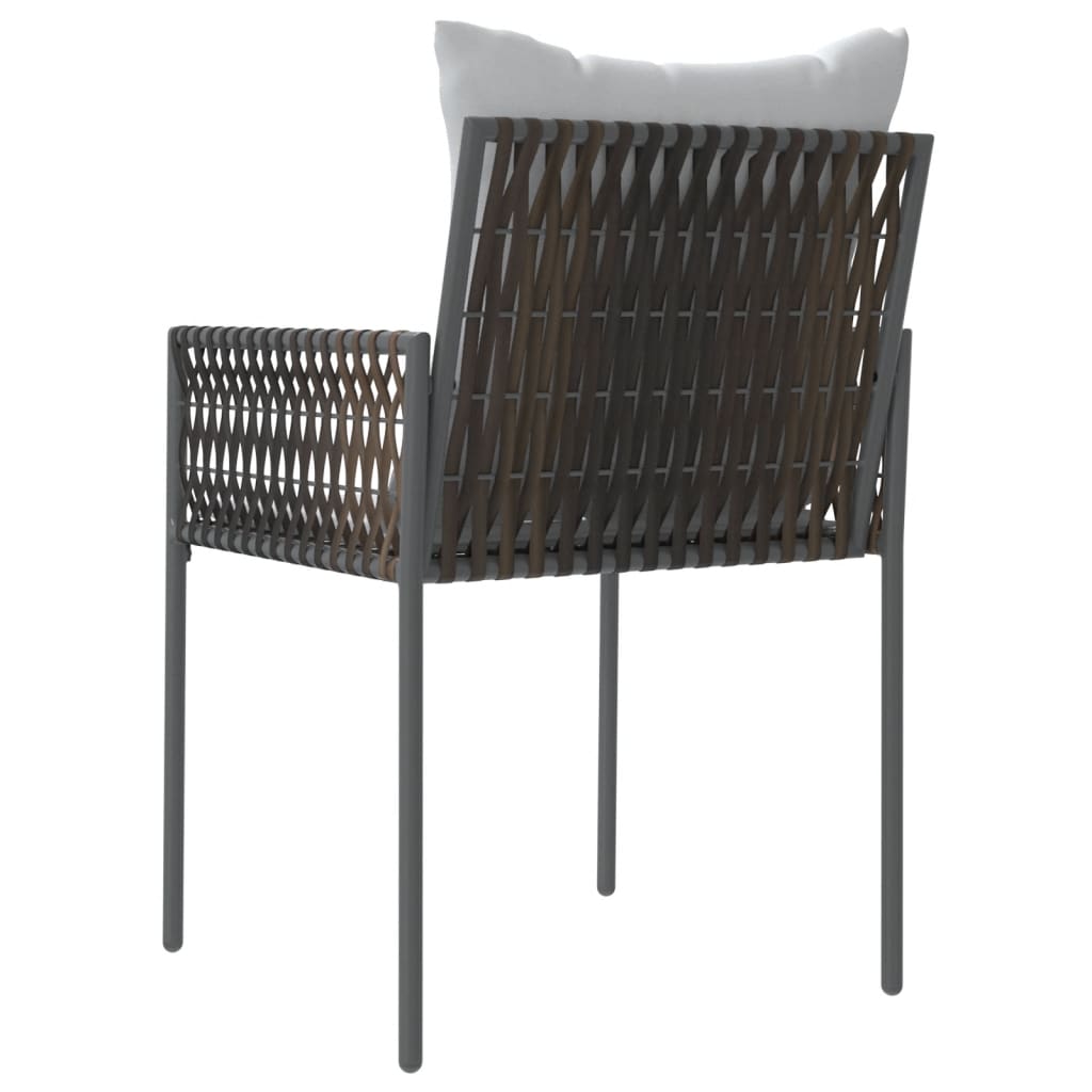 Gartenstühle mit Kissen 4 Stk. Braun 54x61x83 cm Poly Rattan