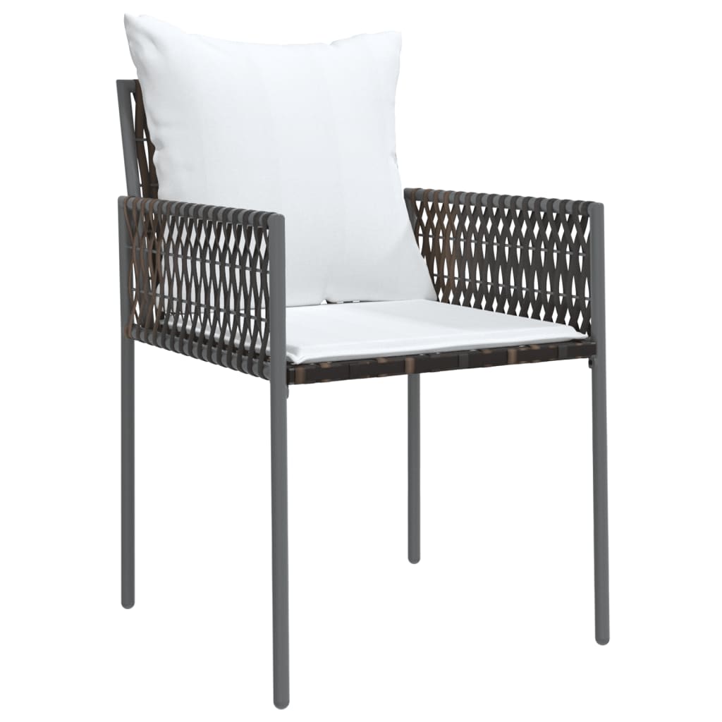 Gartenstühle mit Kissen 6 Stk. Braun 54x61x83 cm Poly Rattan