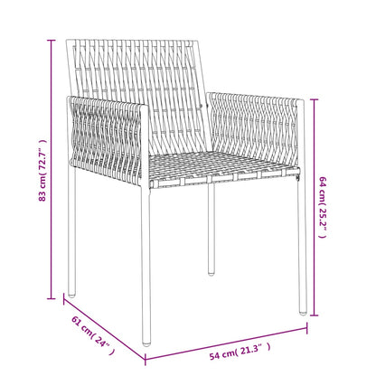 Gartenstühle mit Kissen 6 Stk. Braun 54x61x83 cm Poly Rattan