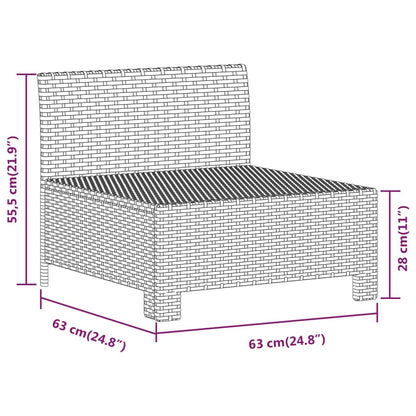 3-tlg. Garten-Lounge-Set mit Kissen Grau Poly Rattan